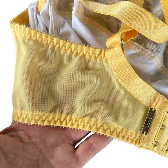 Chantelle Rive Gauche 3281 Lace Full Coverage Unlined Bra Plus 40DDDD (G) Yellow - Picture 11 of 14